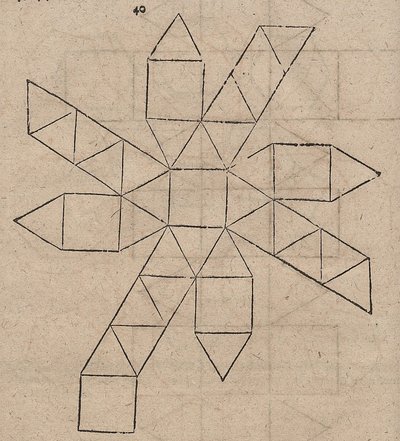 Net Unfolding of a Chamfered Cube by Albrecht Dürer